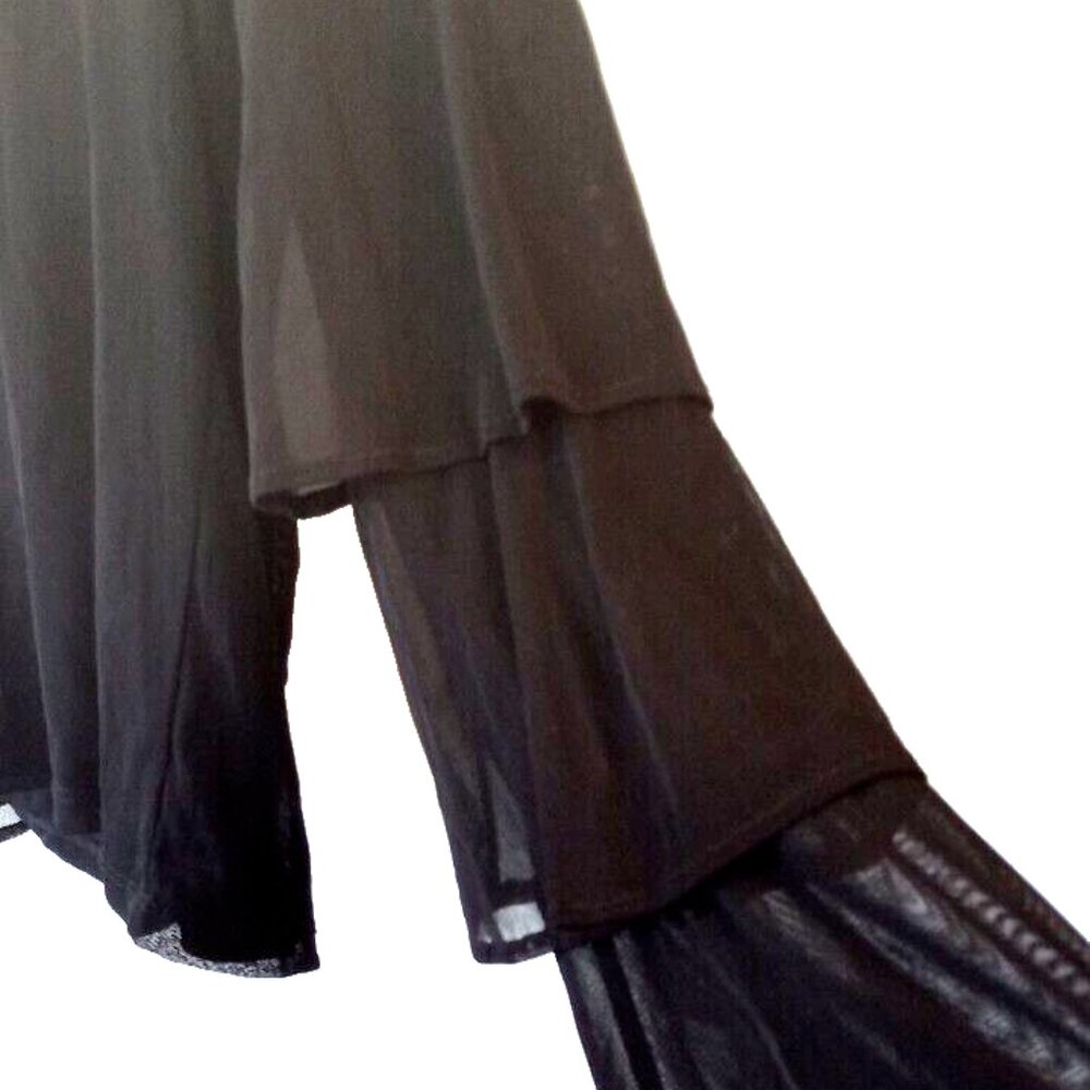 Thalia Sodi Sheer Embroidered Sequin Top w/ Attached Camisole Black Womens M NWT - Picture 10 of 14